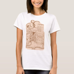 Illustration eines vintage Traumhauses – Elegante T-Shirt