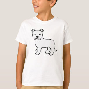 Illustration eines weißen Staffordshire Bull Terri T-Shirt