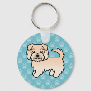 Illustration eines Wheaten Norfolk Terrier Cartoon Schlüsselanhänger