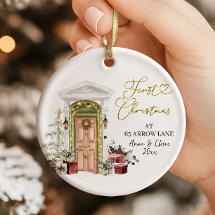 Illustration Erstes Weihnachten in unserem neuen Z Keramik Ornament