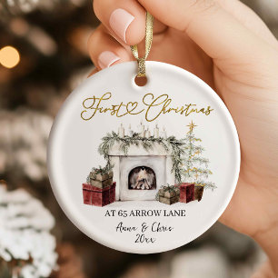 Illustration Erstes Weihnachten in unserem neuen Z Keramik Ornament