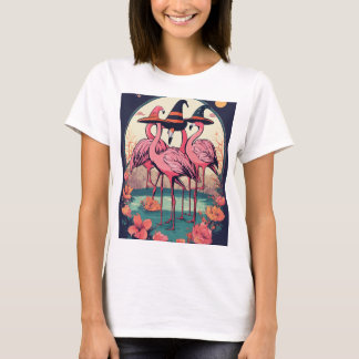 Illustration Flamant rose élégante T-shirt