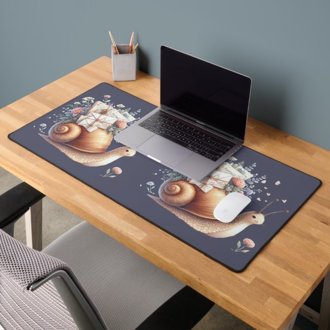 Illustration Floral Pastel du mignon Snail Mail (Bureau 2)