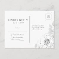 Illustration florale botanique carte postale RSVP