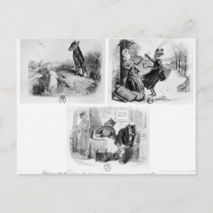 Illustration für "Der Wolf und das Lamb" Postkarte