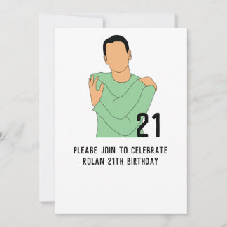 Illustration garçon 21e anniversaire Invitation