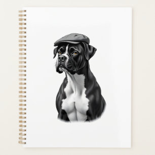 Illustration graphique monochrome de Boxer vintage