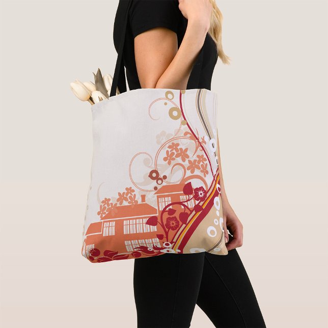 Illustration im Blumenhaus Swirl und Naturmuster Tasche (Von Creator hochgeladen)