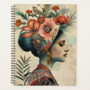 Illustration Imaginaire Dame et Fleurs