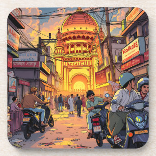Illustration Indiens   Kolkata Getränkeuntersetzer