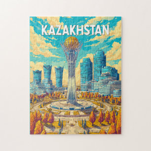 Illustration Kasachstan Reise Kunst Vintage
