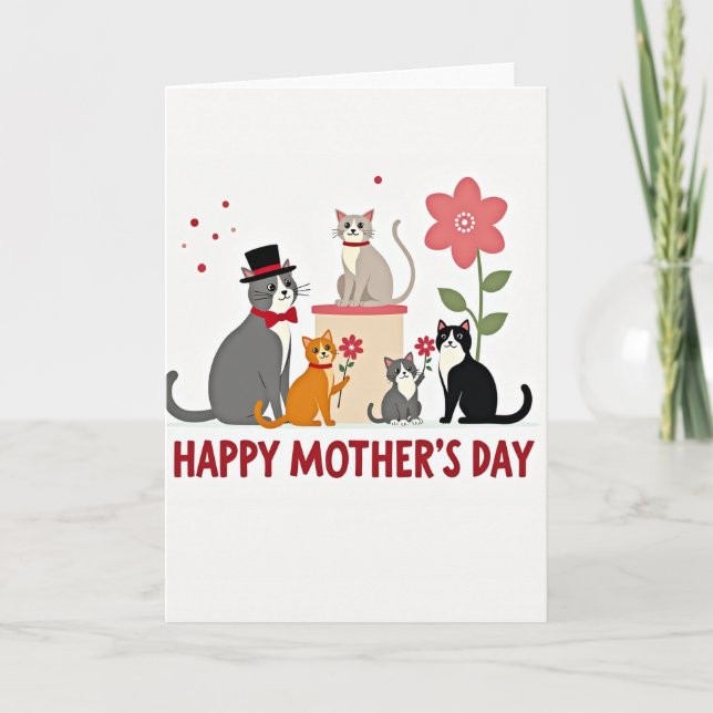 Illustration Katzen Muttertagskarte Karte (Vorderseite)