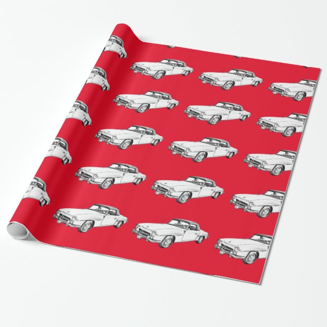 Illustration MERCEDES-BENZ 300 SL Geschenkpapier (Ungerollt)