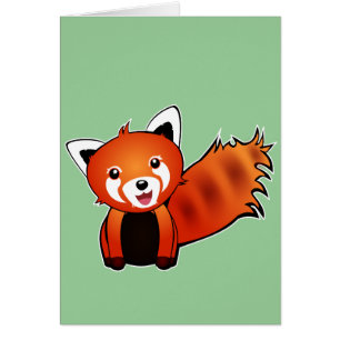 Illustration mignonne d'animation de panda rouge