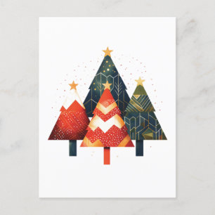 Illustration Minimalistisch geometrischer Weihnach Postkarte