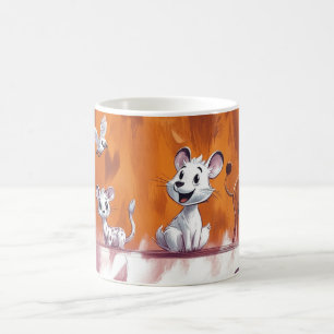 Illustration mit Cartoon-Babydschungel a Kaffeetasse