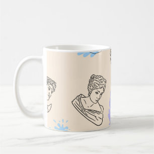 Illustration mit den Konturen der griechischen Sta Kaffeetasse