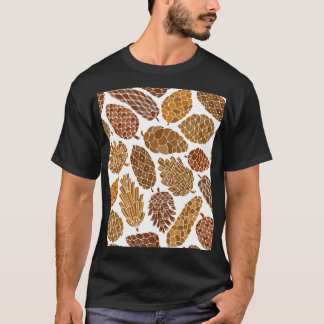 Illustration mit Kiefernzapfenmuster. T-Shirt