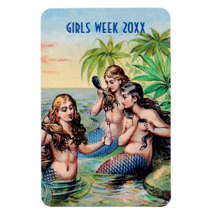 Illustration mit Meerjungfrauen als Türmarkierung Magnet
