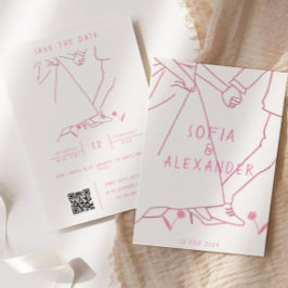 Illustration mit QR Code UAWG Wedding Einladung