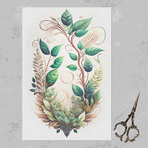 Illustration moderner grüner Goldweine Seidenpapier