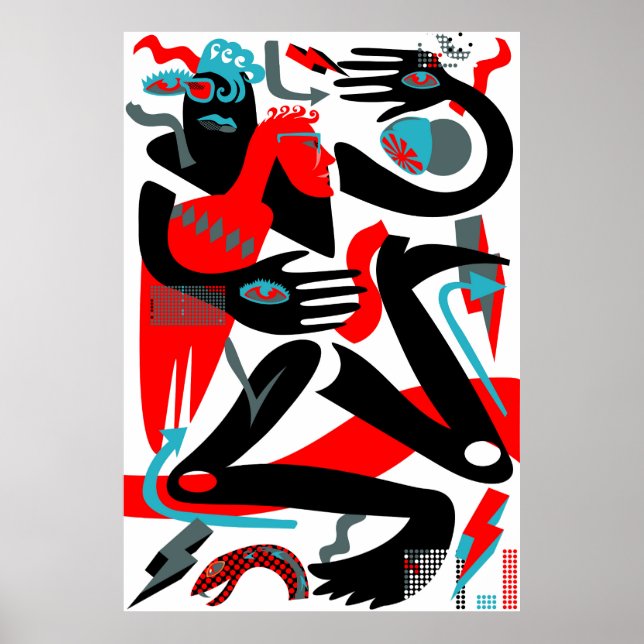 Illustration moderner Menschen Poster (Vorne)