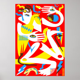 Illustration moderner Menschen Poster