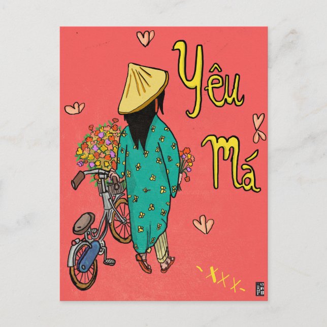 Illustration Mothers Day Gift der vietnamesischen  Postkarte (Vorderseite)