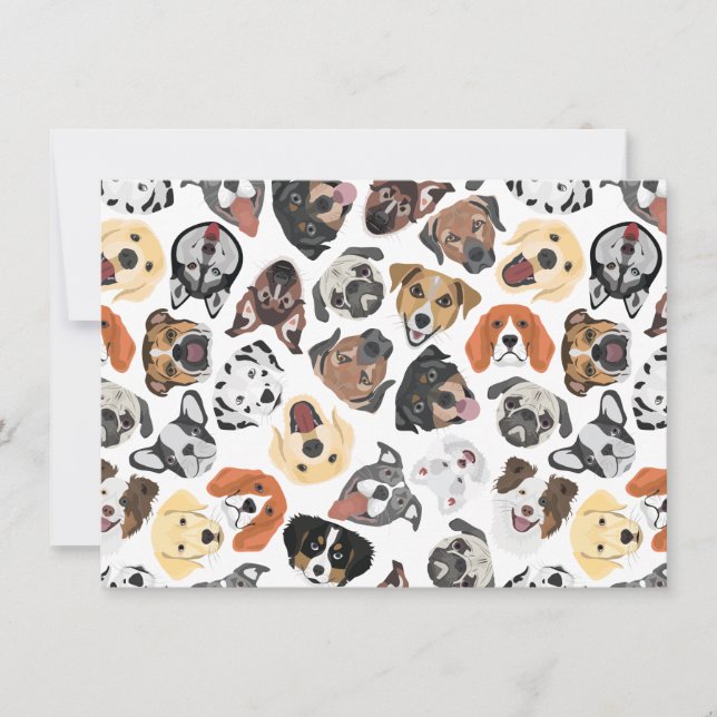 Illustration Muster süße Haushunde (Vorderseite)