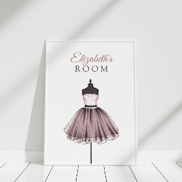 Illustration nach Maß, Kleid auf Mannequin Poster