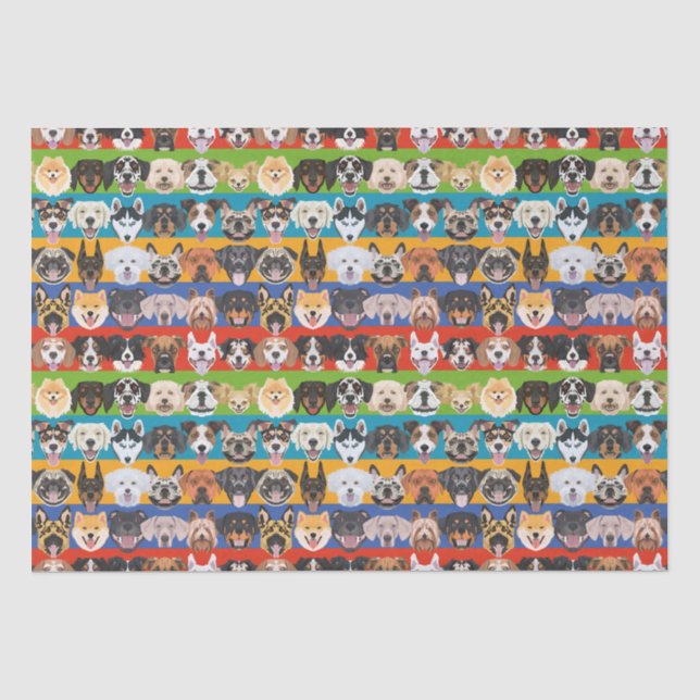 Illustration nahtlose Muster bunten Hunde Seidenpapier (Vorderseite)