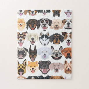 Illustration nahtlose Muster glückliche Hunde