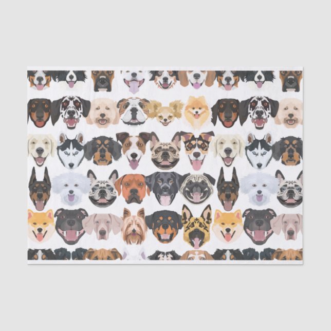 Illustration nahtlose Muster glückliche Hunde Seidenpapier (Vorderseite)