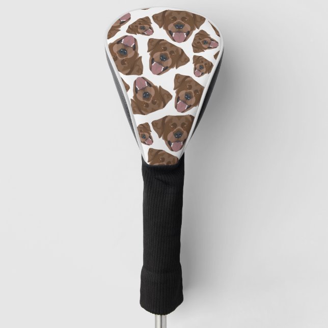 Illustration nahtlose Muster Schokolade Labrador Golf Headcover (Vorderseite)