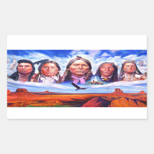 Illustration Native Amerikanische Ureinwohner Chie Rechteckiger Aufkleber