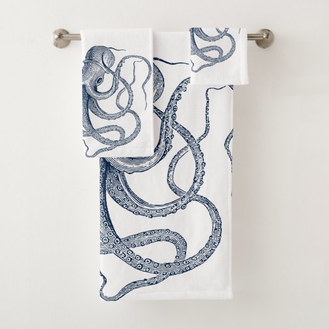 Illustration nautique de poulpe bleue (En situation)