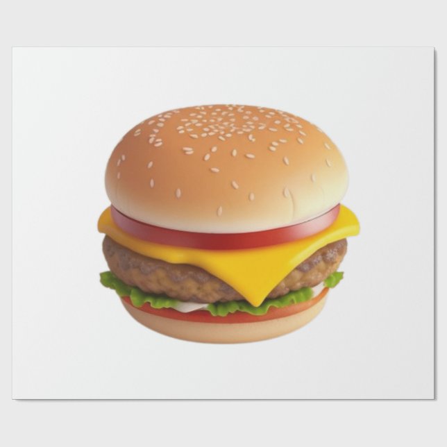 Illustration niedlicher Cheeseburger Geschenkpapier (Flach)