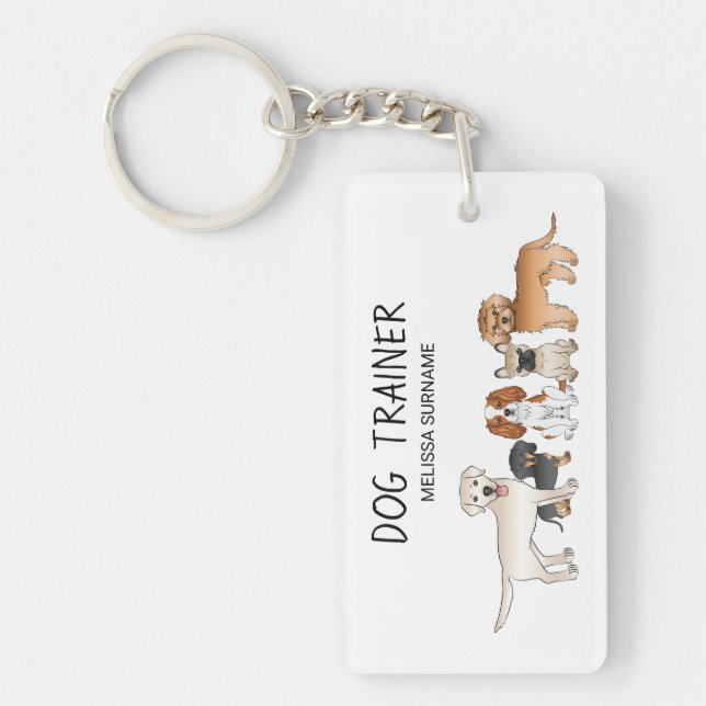 Illustration niedlicher Hunde - Hundetrainer Schlüsselanhänger (Vorderseite)