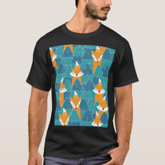 Illustration niedlicher Vintager Füchse T-Shirt