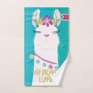 Illustration No Drama Llama avec Monogramme