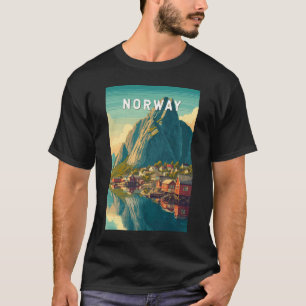 Illustration Norwegen Reise Kunst Vintage T-Shirt