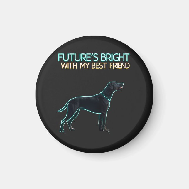  Illustration of a black Labrador dog Magnet (Vorne)