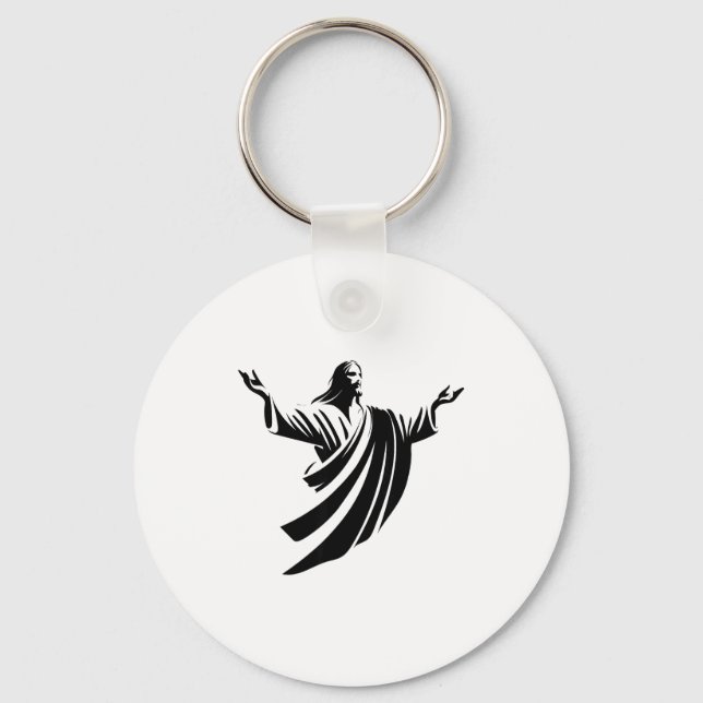 Illustration Of Jesus Christ Shadow With Open Arms Schlüsselanhänger (Vorderseite)