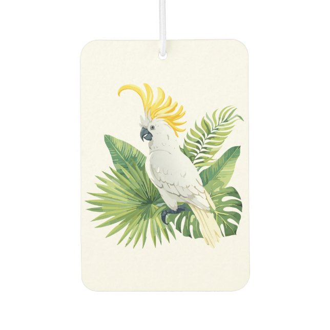 Illustration of parrot cockatoo autolufterfrischer (Vorderseite)
