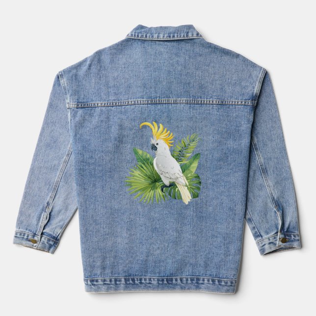 Illustration of parrot cockatoo jeansjacke (Rückseite)