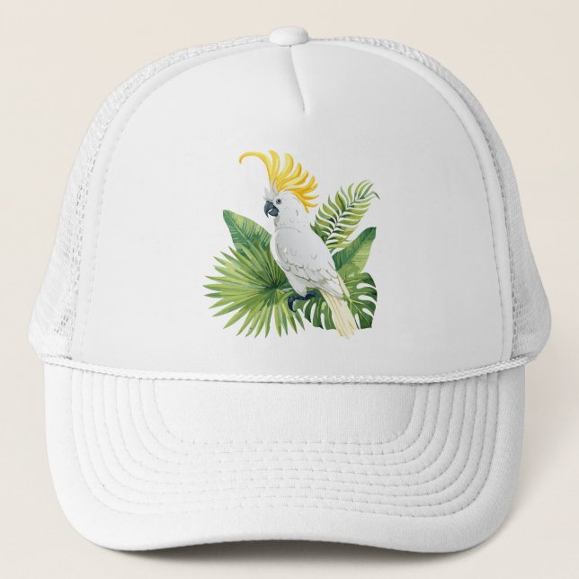 Illustration of parrot cockatoo truckerkappe (Vorderseite)