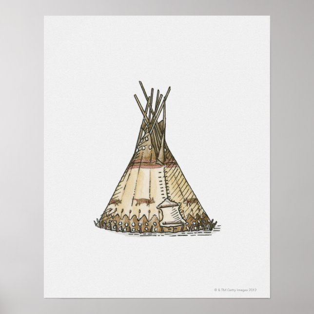Illustration of wigwam poster (Vorne)
