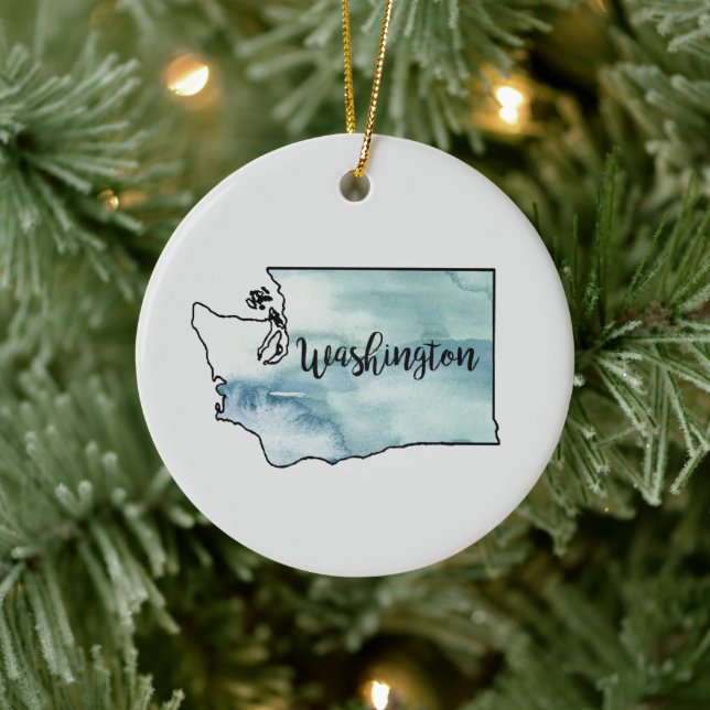 Illustration-Ornament in Washington Staat Keramik Ornament (Baum)