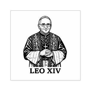 Illustration Papst Leo XIV Gummistempel