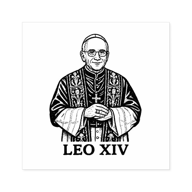 Illustration Papst Leo XIV Gummistempel (Prägung)